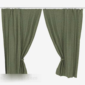 Olive Green Simple Curtain 3d model