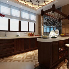 Open Kitchen Interior 3d model