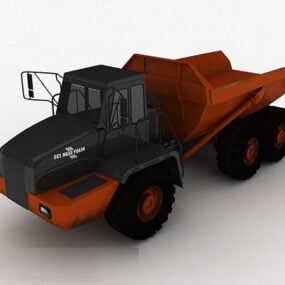 Modello 3d del veicolo bulldozer arancione