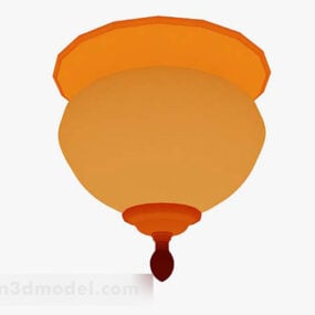 Lampada da soffitto cinese con paralume arancione modello 3d