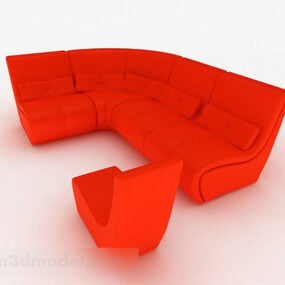 Mô hình 3d nội thất sofa màu cam