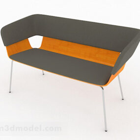 Orange Gray Simple Chair Design 3d model