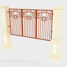 Modelo 3d clássico de portão de ferro doméstico