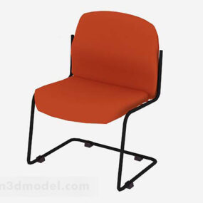 Wartender orangefarbener Lounge Chair 3D-Modell