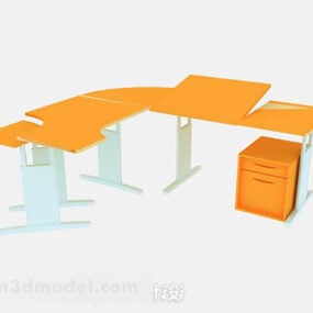 โมเดล 3 มิติโต๊ะมินิมอลสีส้ม