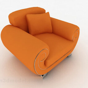 Orange Minimalist Single Sofa 3d model