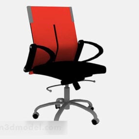 Kırmızı Ofis Tekerlekli Sandalyesi 3D model