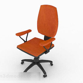 3д модель оранжевого кресла на роликах