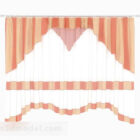 Orange Striped Home Curtains