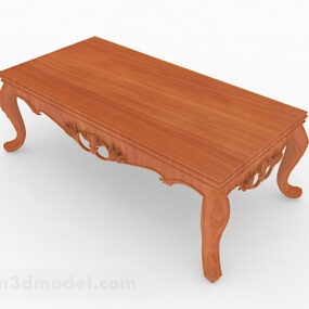 नारंगी लकड़ी की कॉफी टेबल फर्नीचर 3डी मॉडल
