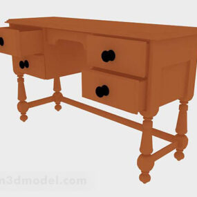 3d модель помаранчевого дерев'яного столу