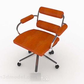 3д модель домашнего стула на роликовых коньках оранжево-желтого цвета