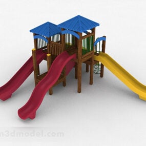 Wooden Seesaw Playground 3d model