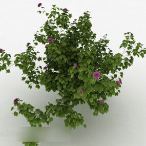 3D-Modell einer violetten Blumenpflanze im Freien