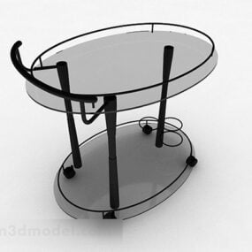 Oval Glass Dining Table Antique Design 3d model