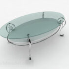 Tavolino ovale in vetro grigio