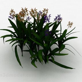 Modelo 3D de planta de flores ornamentais multicoloridas de jardim