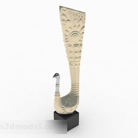 Peacock Carving Decoration 3d model