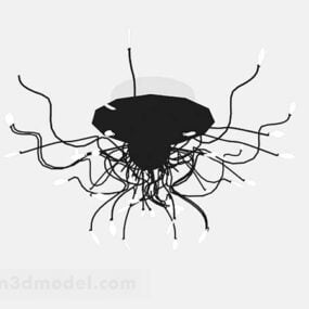 Black Ceiling Lamp Branches Style 3d model