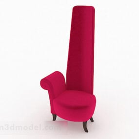 Personality Creative Rose Red Single Sofa דגם תלת מימד