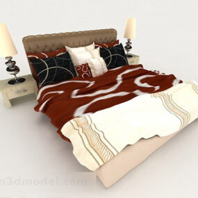 Personality Red Home Double Bed 3d model