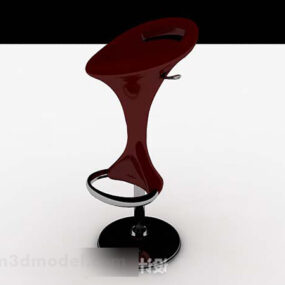 Personality Red High Stool 3d model