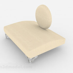 Startseite Einfaches hellbraunes Einzelsofa 3D-Modell