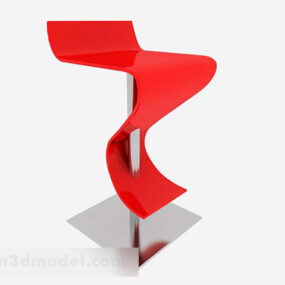 Personality Simple Red Bar Chair 3d model