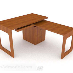 نموذج مكتب خشبي بسيط ثلاثي الأبعاد