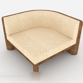 3д модель индивидуального простого деревянного односпального дивана