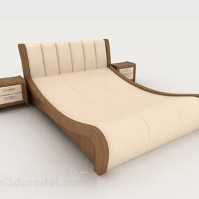 Personality Yellow Brown Double Bed 3d model
