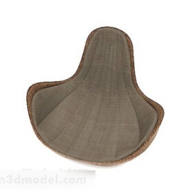 صندلی راحتی قهوه ای تیره مدل سه بعدی