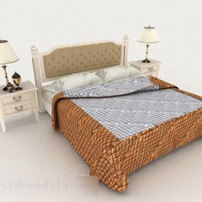 Retro Home Double Bed 3d model