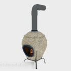 パーソナライズされた石造りの暖炉の3Dモデル