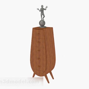Дерев'яна декоративна шафа для передпокою 3d модель