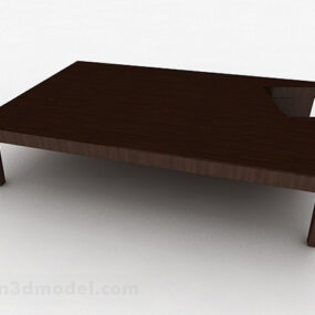Tyylikäs puinen teepöytä 3d-malli