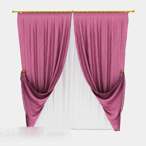 ピンクのカーテンのデザイン3Dモデル