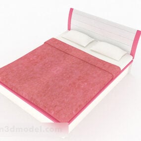 نموذج تصميم سرير مزدوج من Pink Home ثلاثي الأبعاد