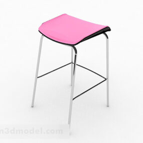 Różowy minimalistyczny stołek barowy Model 3D