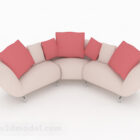 صوفا متعددة المقاعد باللون الوردي