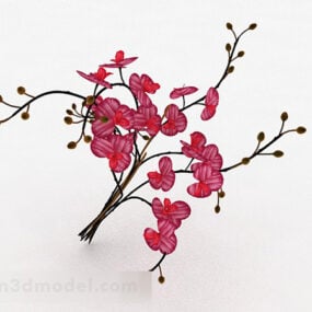 Mô hình 3d trang trí hoa lan hồng