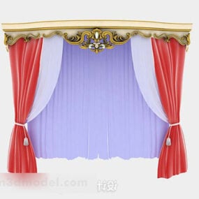 Pink Purple Curtain Furniture 3d model