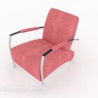Vaaleanpunainen yksinkertainen rento yhden hengen nojatuoli