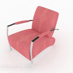 Pink Simple Casual Single Armchair 3d model