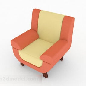 Vaaleanpunainen Keltainen sohvatuolihuonekalu 3d-malli