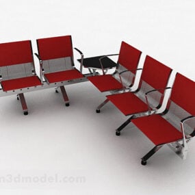 Public Red Leisure Chair Furniture 3d model