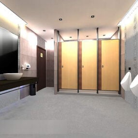 Julkinen wc:n sisätilojen 3d-malli