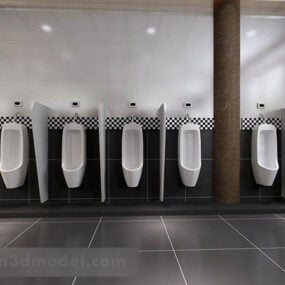 3д модель интерьера перегородки общественного туалета