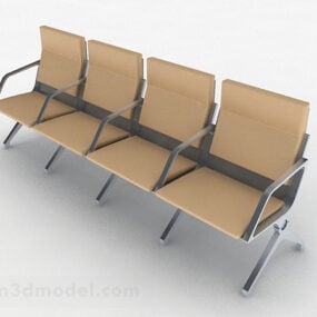 Chaise longue publique jaune modèle 3D