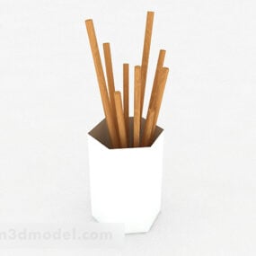 Pure White Chopsticks Basket 3d-modell